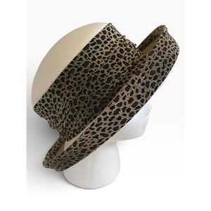 Deborah Fashions Wool Cloche Hat Cream Leopard Print